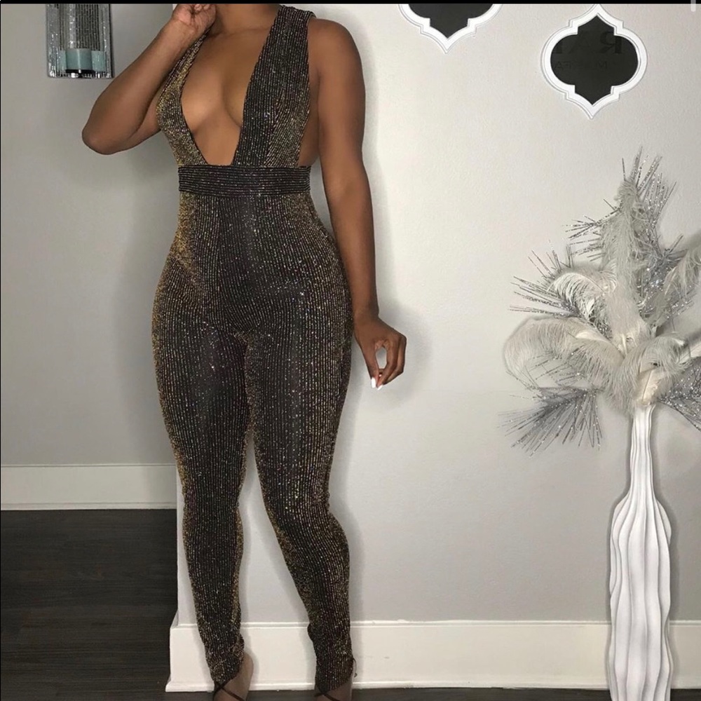 Gold glitter Jumpsuit